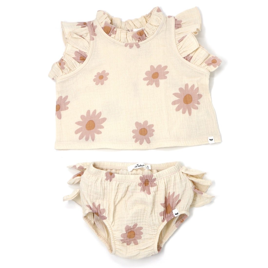 Lola Top & Tushie Set Blush Daises