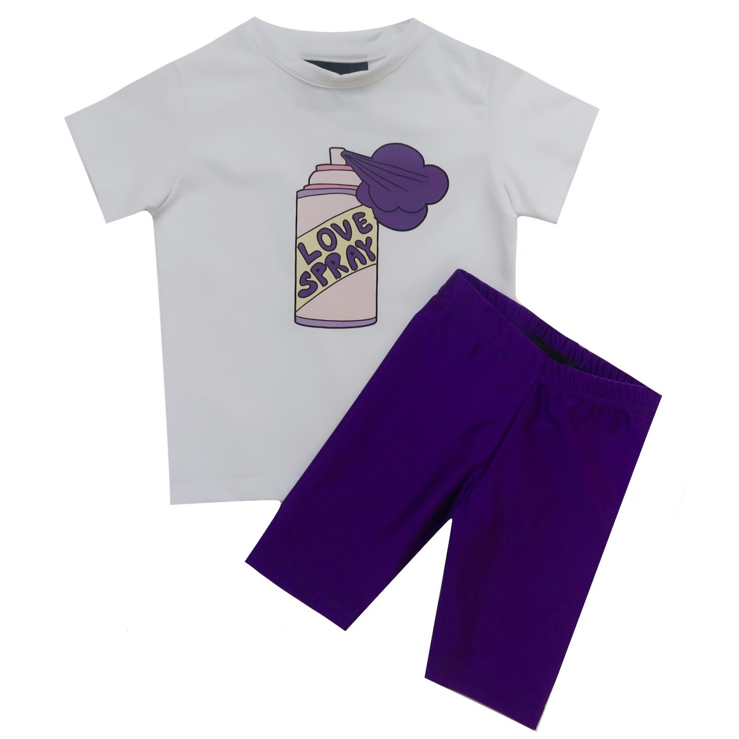 Love Spray Oversized Tee & Biker Shorts Set