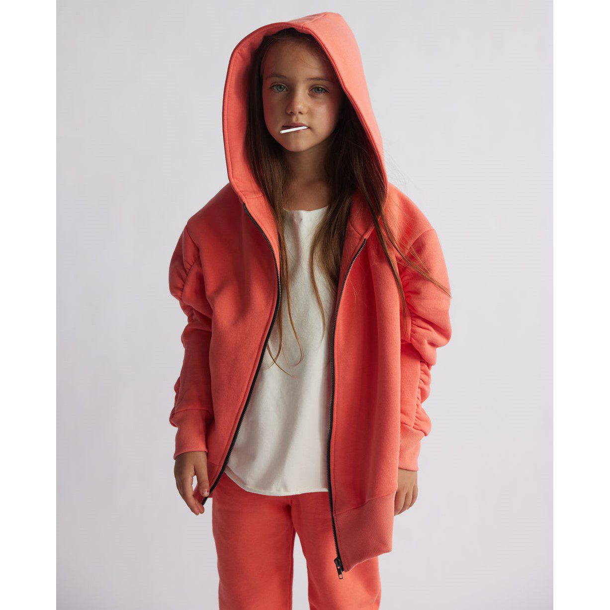 Peach Puff Zip Hoodie