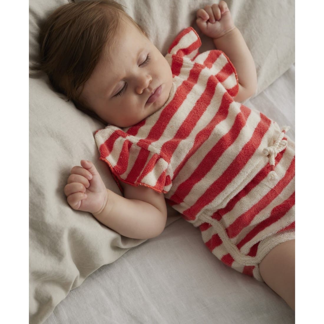 Madalyn Toweling Baby Romper | Pink Ruby