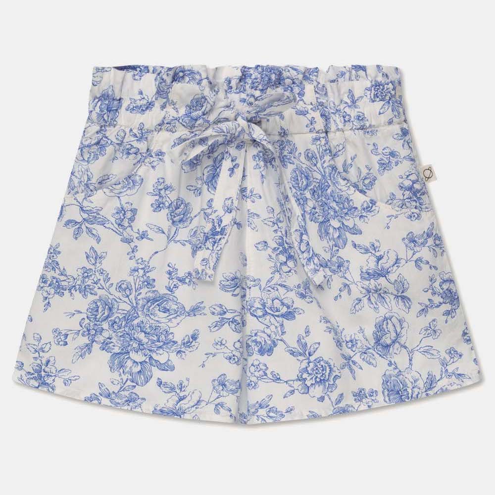 3 Piece Set | Rib Lettuce Edge Top & Floral Crop Shirt & Floral Shorts