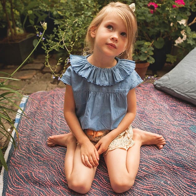 Short Kaela Cotton Veil Romantic Flower