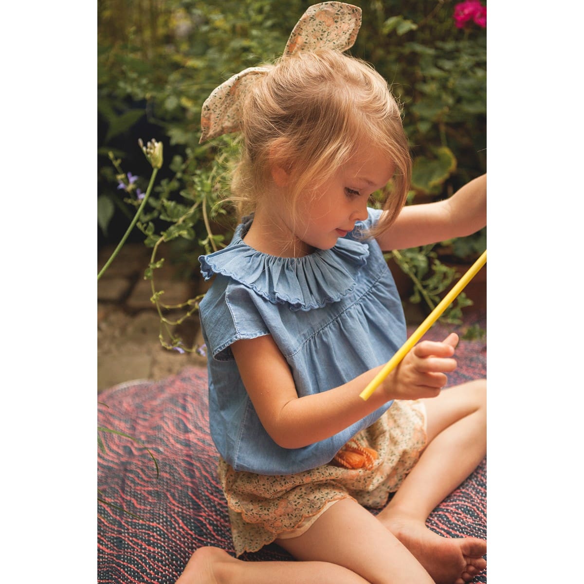 Short Kaela Cotton Veil Romantic Flower