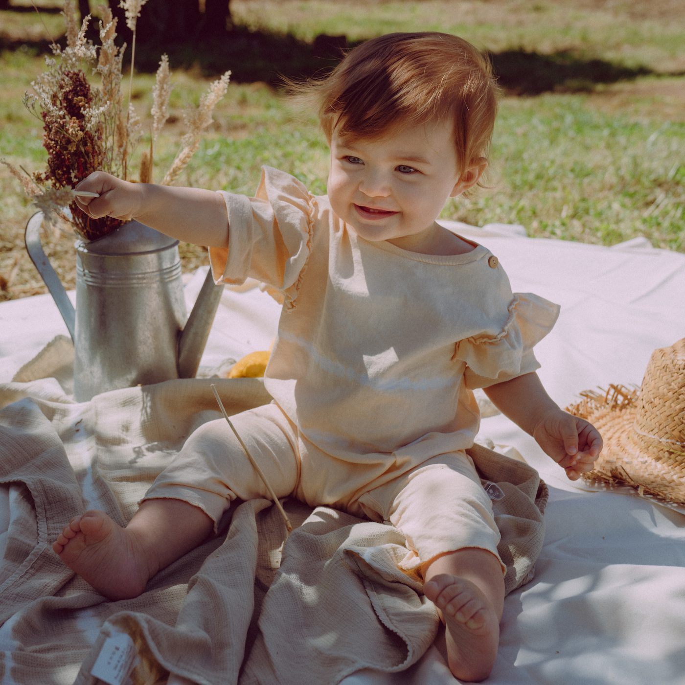 Tie Dye Romper W/ Ruffle