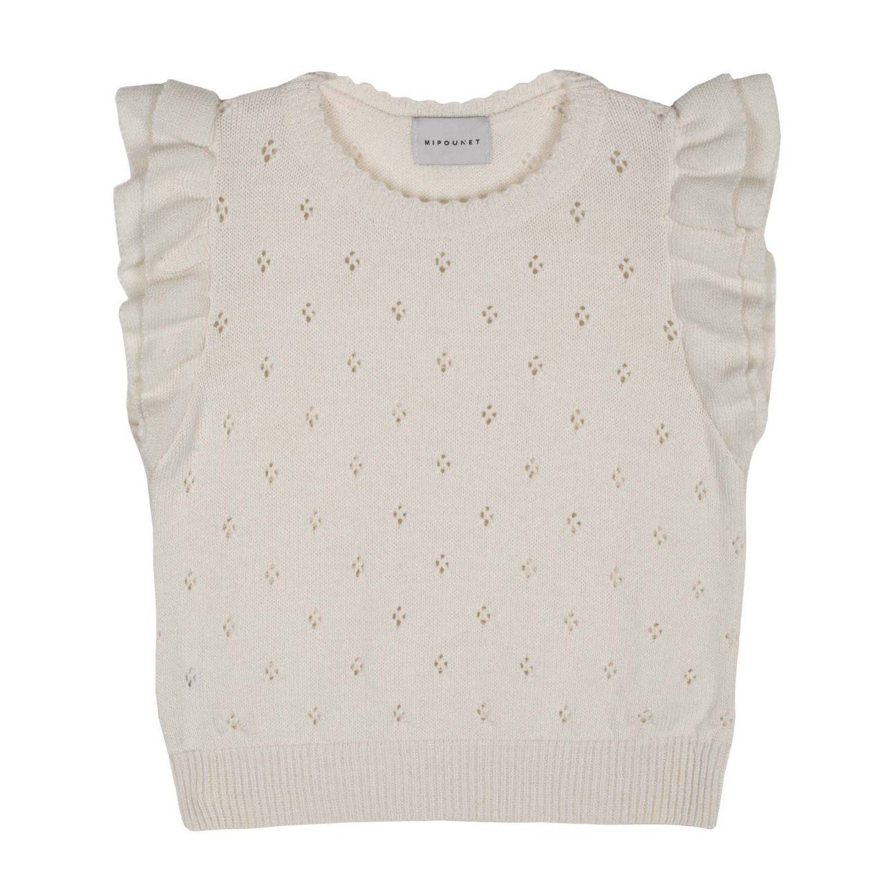 Wool Openwork Waistcoat | Cream