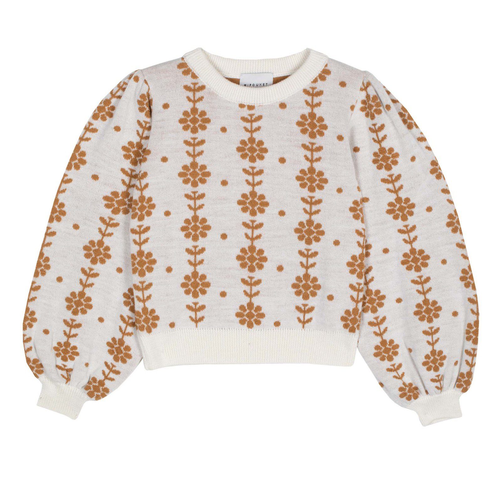 Wool Braided Flower Sweater