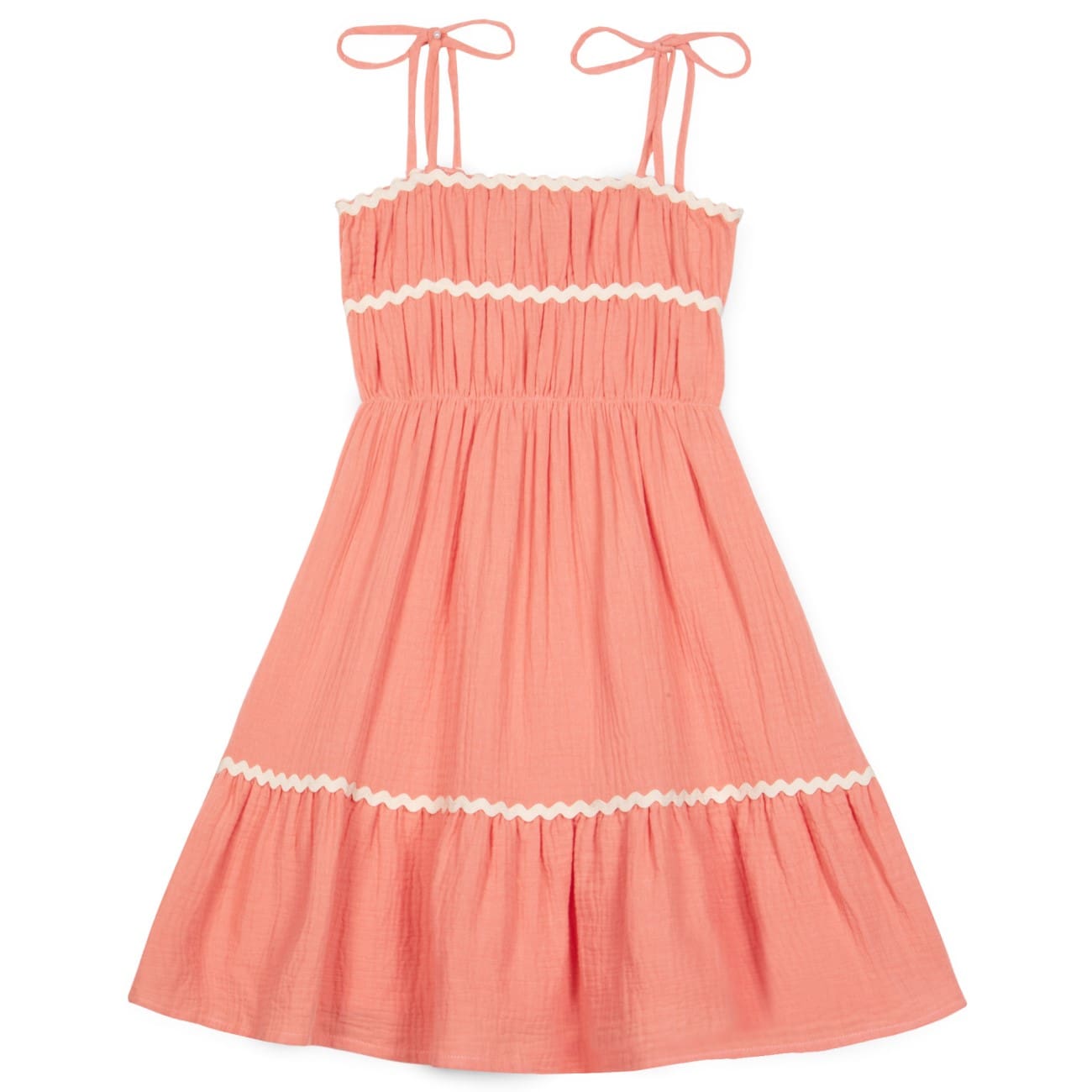 Anette Muslin Dress | Coral