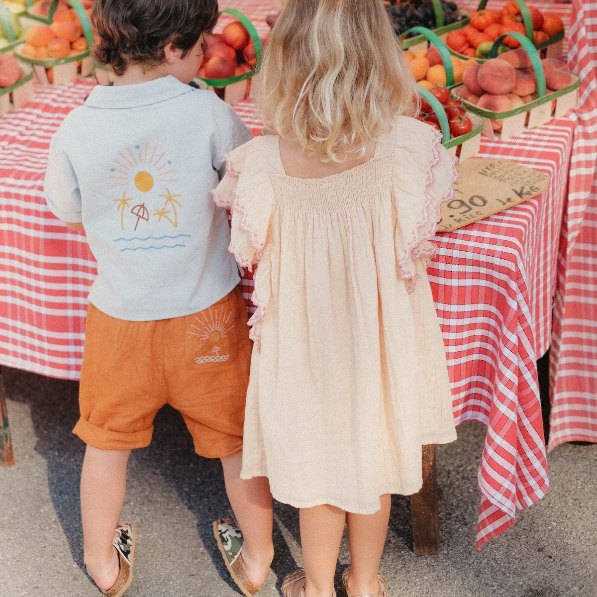 Light Blue Alov Shirt & Cinnamon Obiki Bermuda