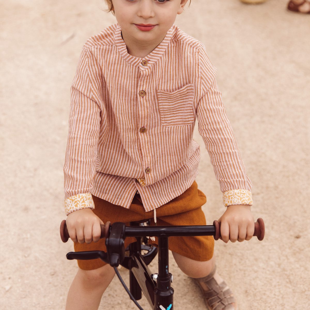 Agrume Stripes Amod Shirt & Cinnamon Obiki Bermuda