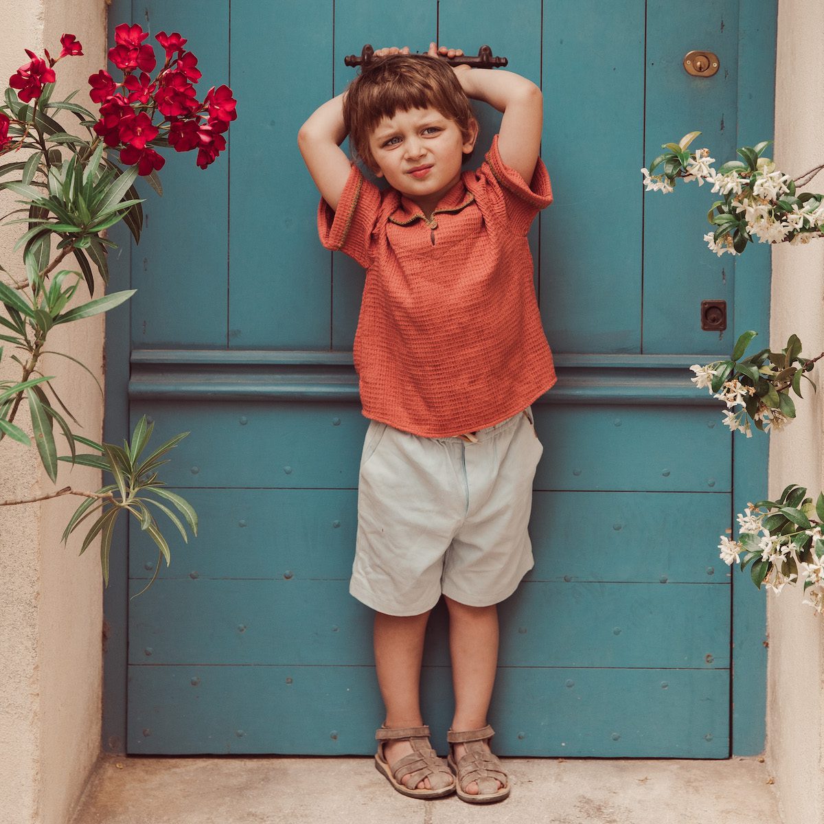 Terracotta Amelio Shirt & Light Blue Obiki Bermuda