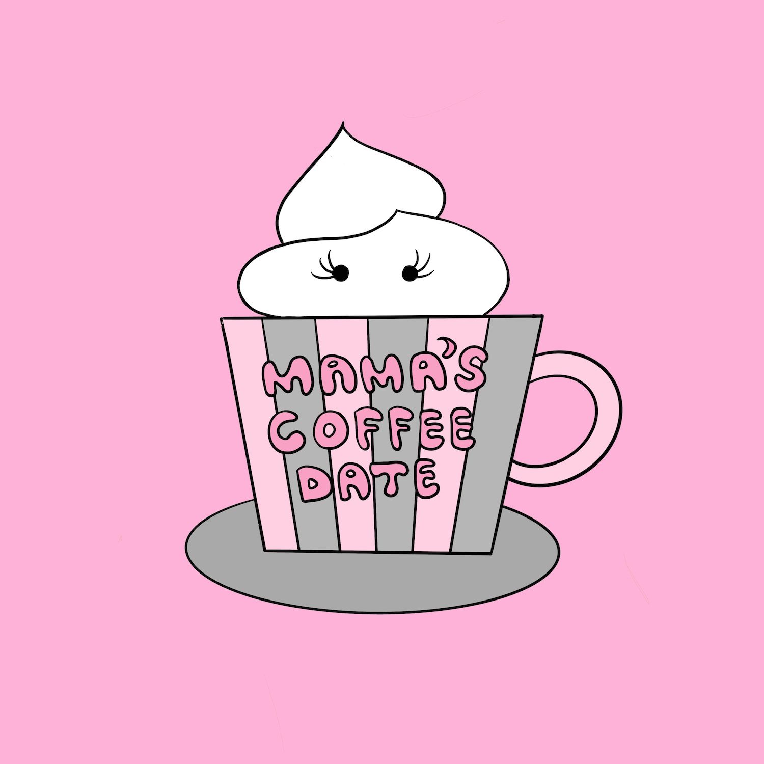 Mama's Coffee Date Oversized Tee & Biker Shorts Set