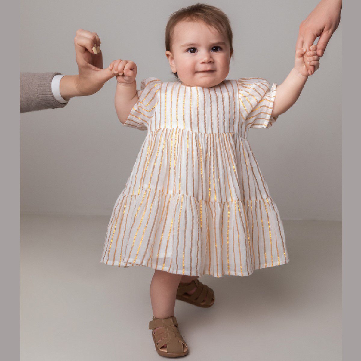 Dailyn Party Dress | Gold Stripes