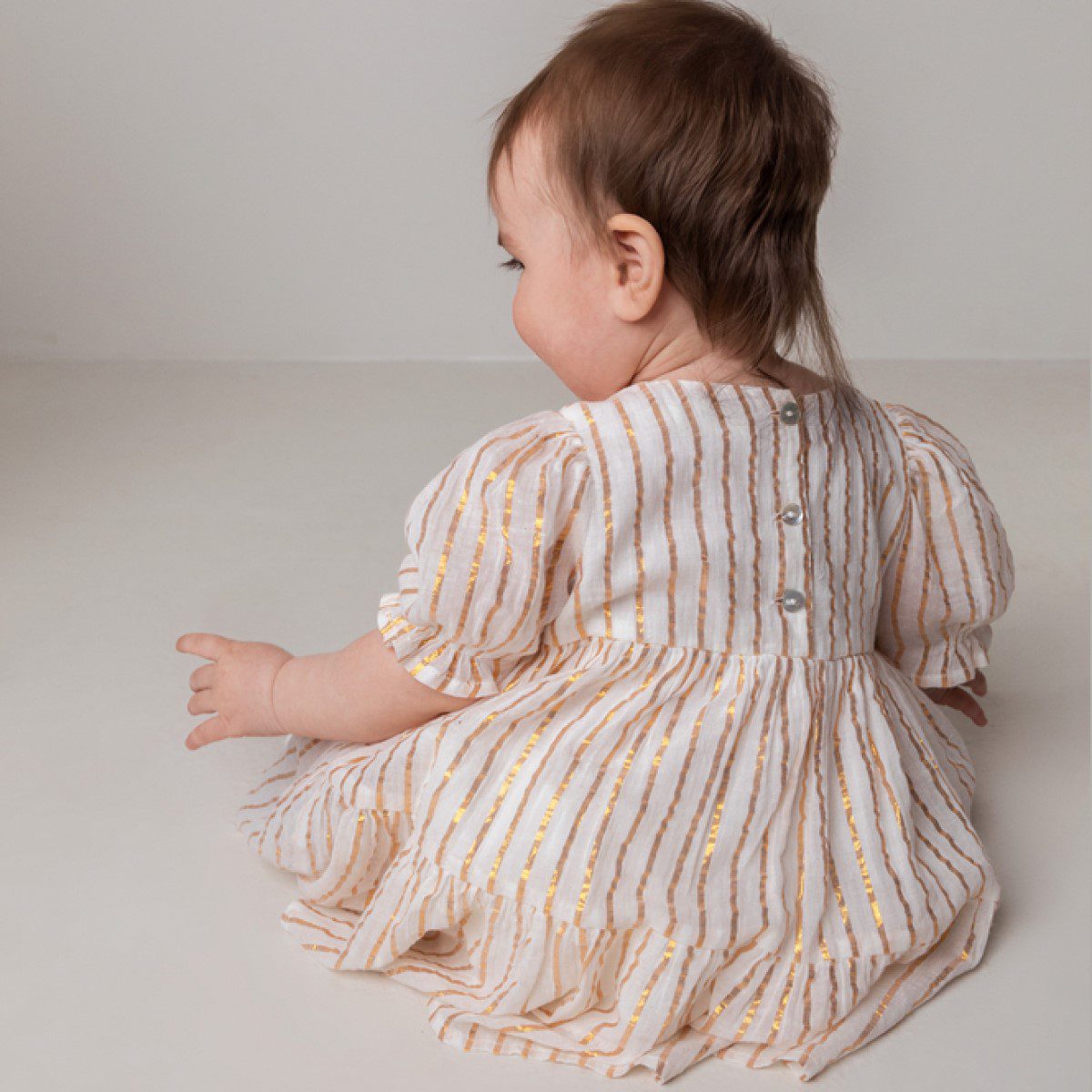 Dailyn Party Dress | Gold Stripes
