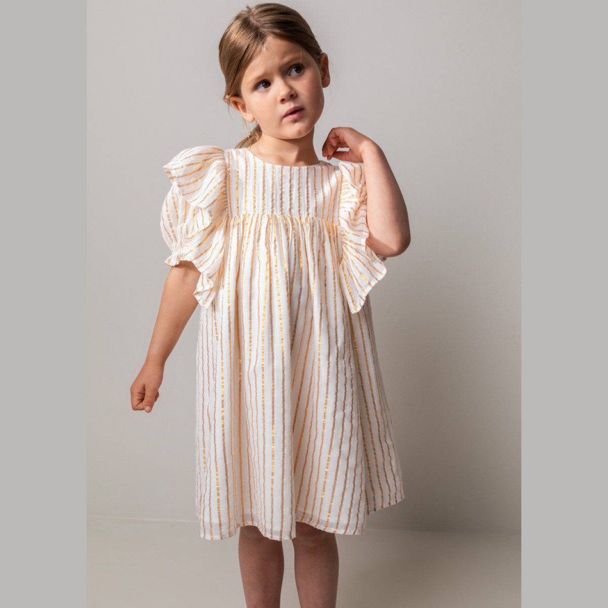 Dailyn Party Dress | Gold Stripes