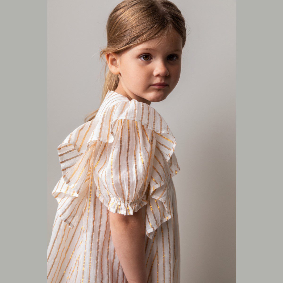 Dailyn Party Dress | Gold Stripes
