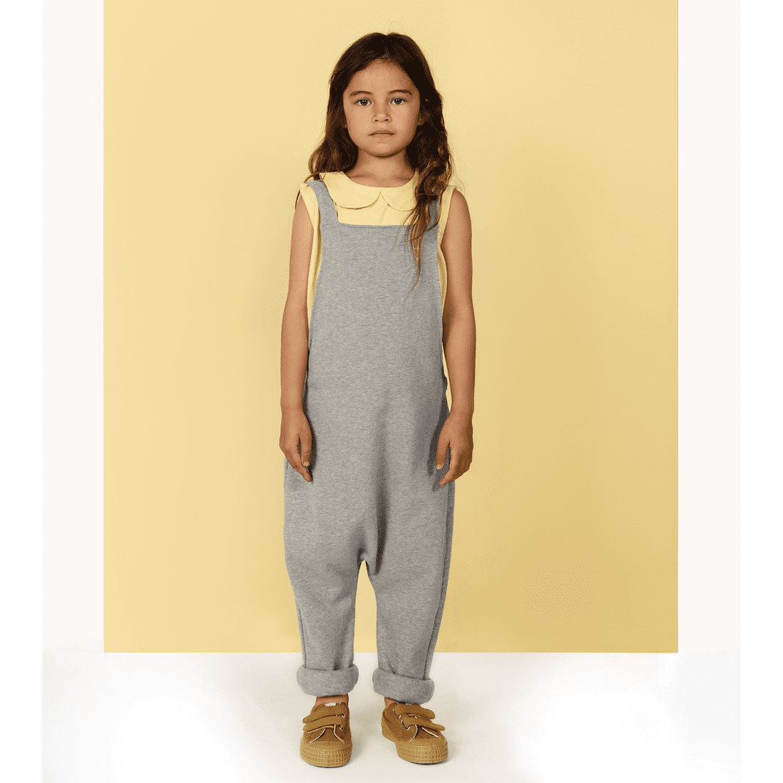 Mellow Yellow Boxy Tee & Grey Melange Salpoette