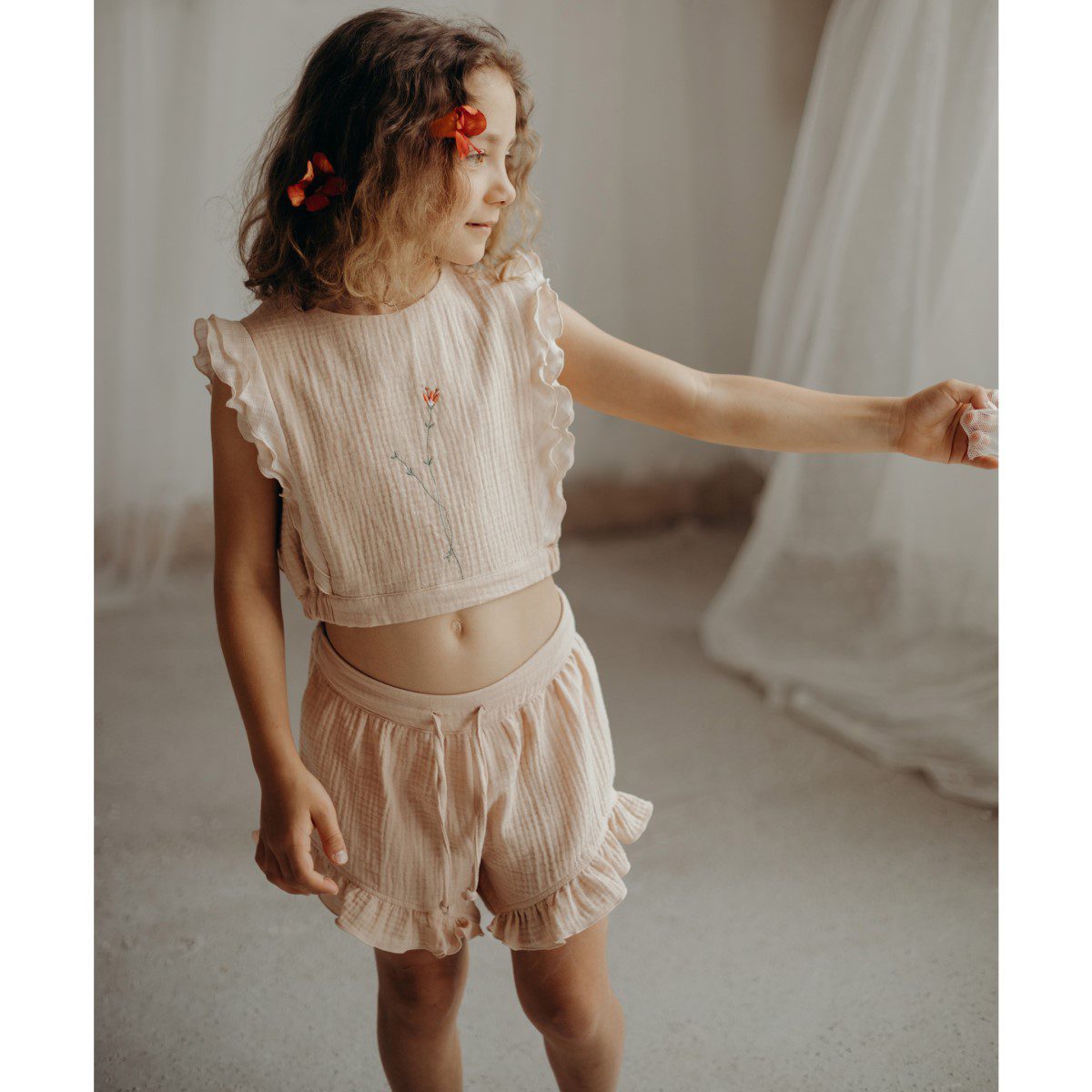 Organic Embroidered Top & Skort | Rosa/Pink