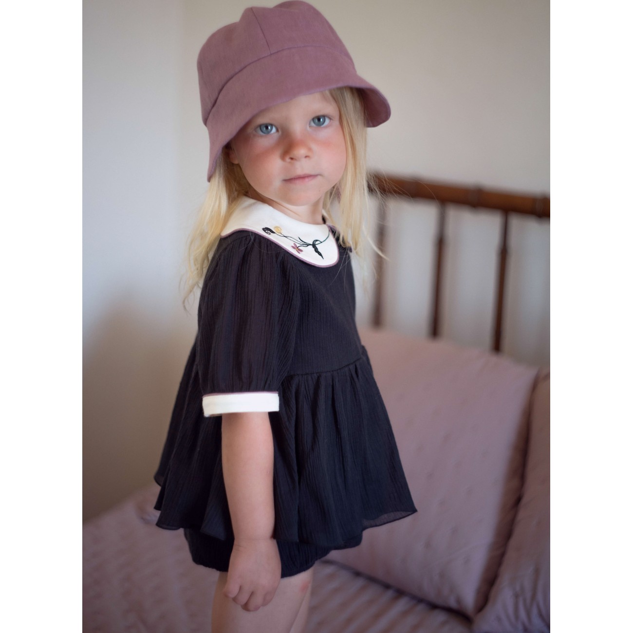 Black Romper Suit W/ Collar