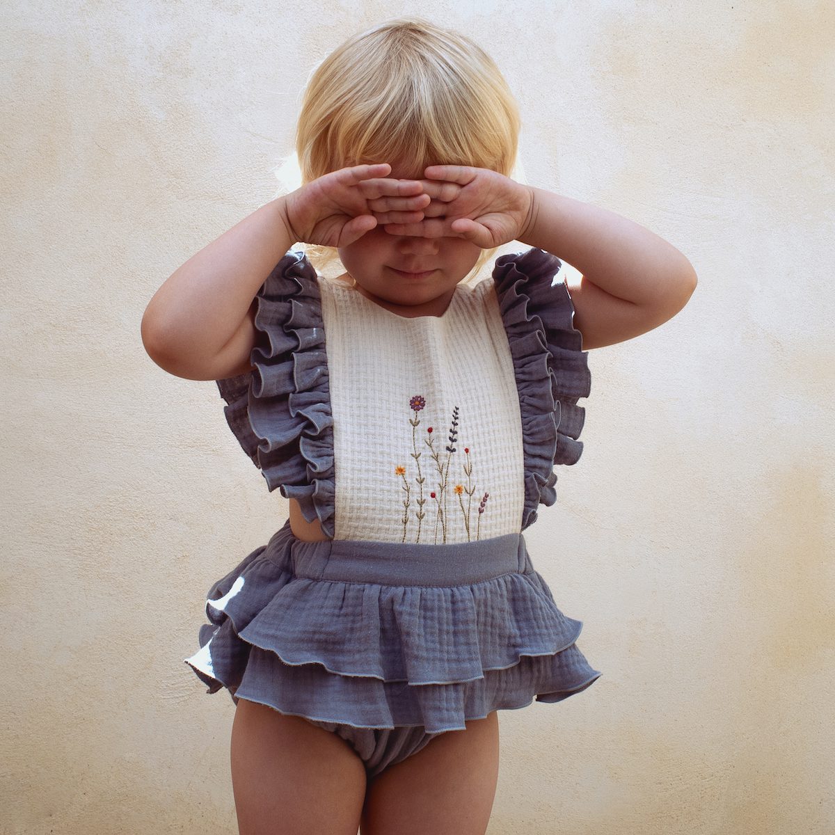 Pink Embroidered Romper