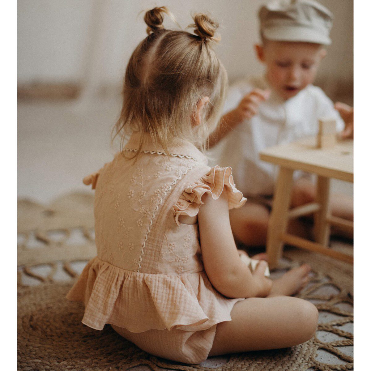 Organic Romper Suit with Collar | Pink