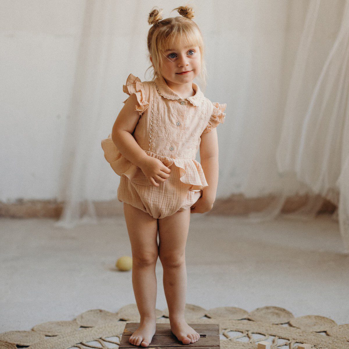 Organic Romper Suit with Collar | Pink