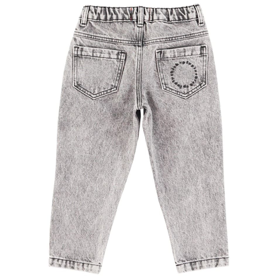 Mom Fit Trousers | Washed Black Denim