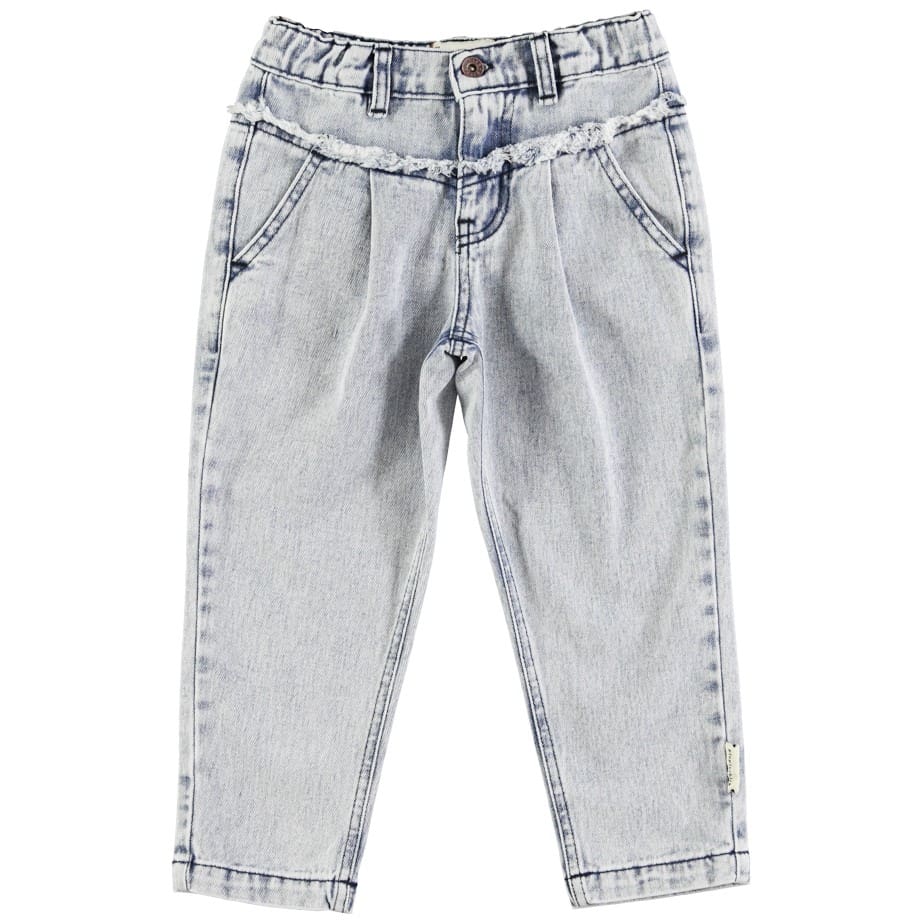 Mom Fit Trousers | Washed Light Blue