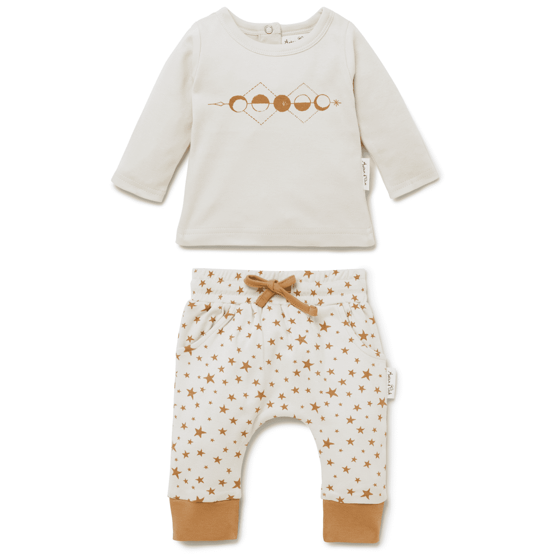 Moon Phase Print Tee & Taffy Star Harem Pants