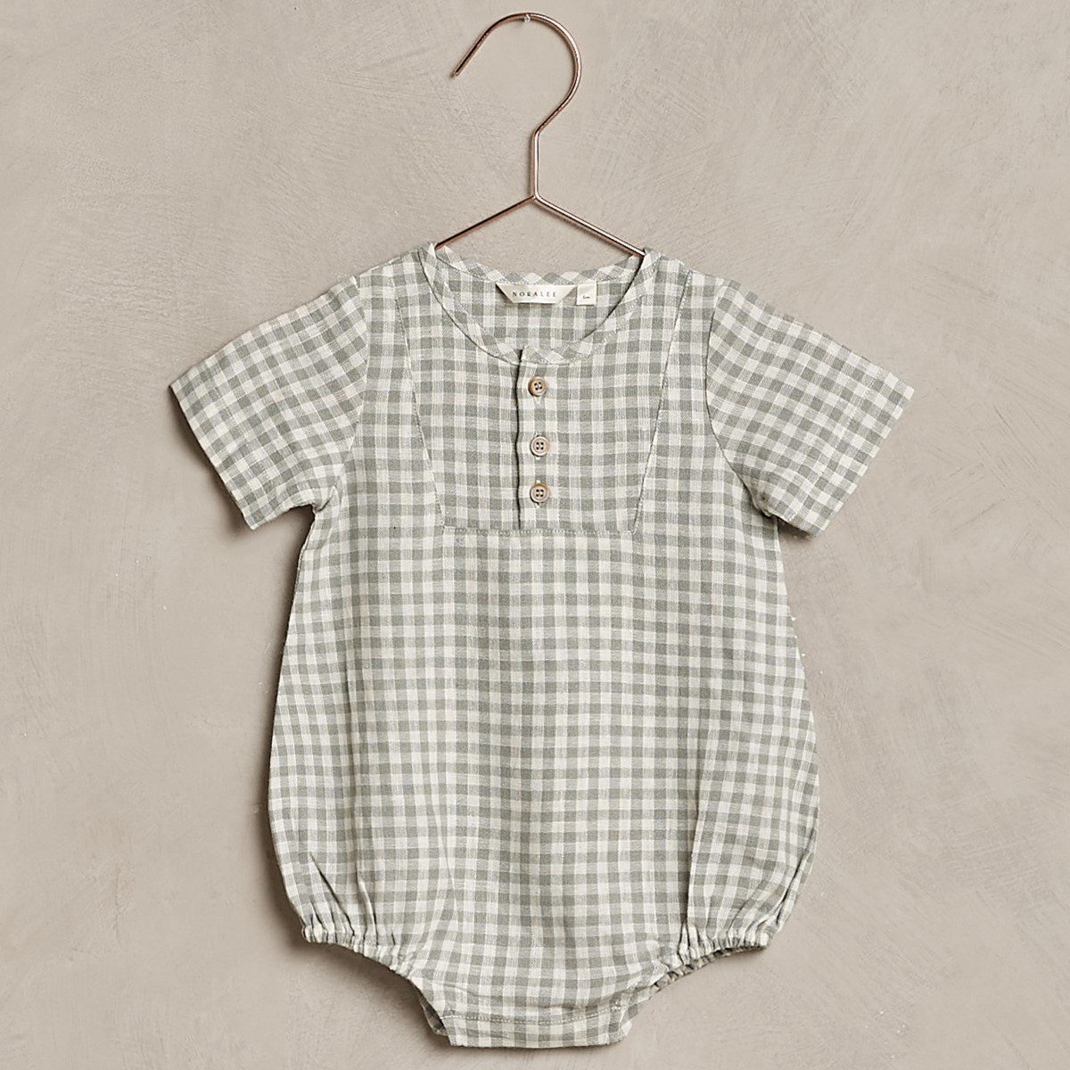 Beau Romper | Dusty Blue Gingham