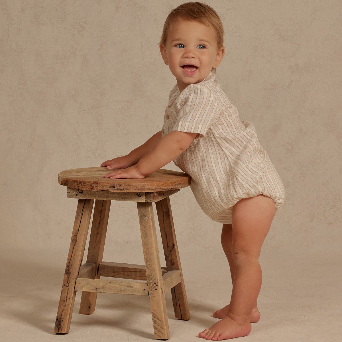 Beau Romper | Ecru/ Cafe Stripe