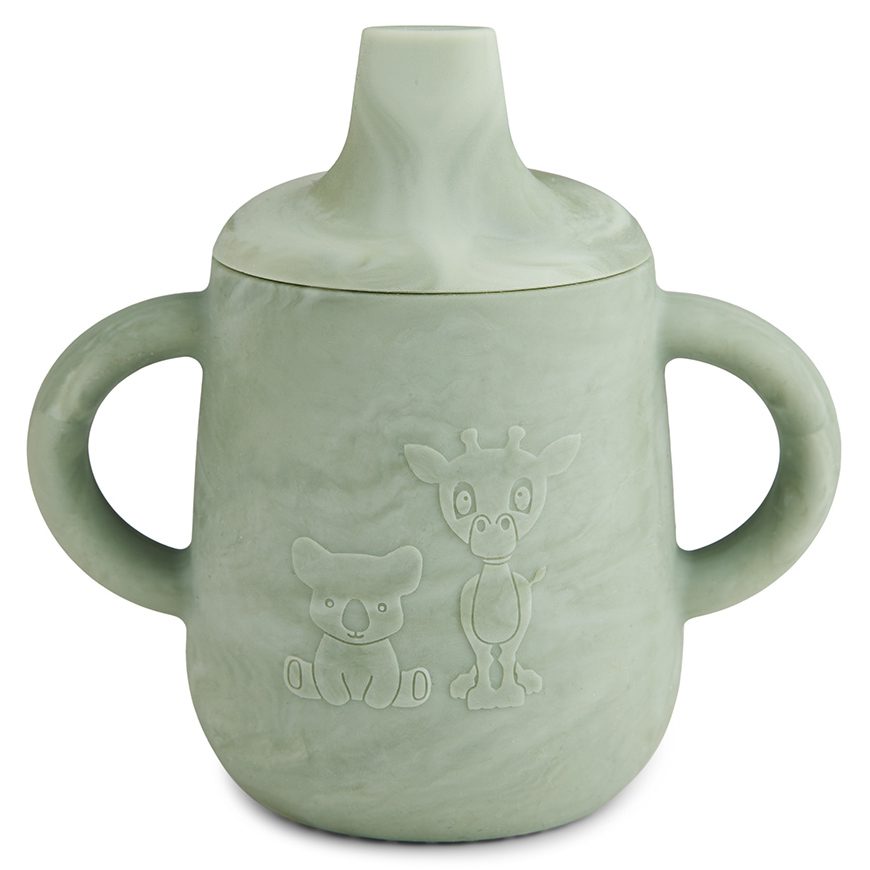 Aiko Silicone Cup W/ Sippy Lid | Light Green