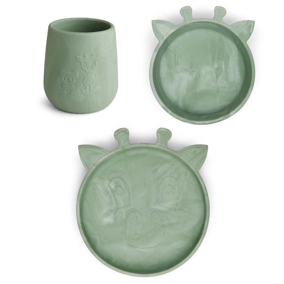 3 Pack Judi Silicone Dinner Set | Light Green Mix