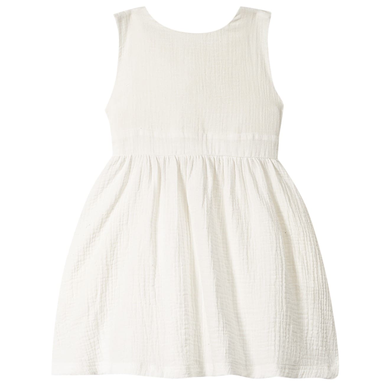Girl Pinafore Gauze Dress | Off-White