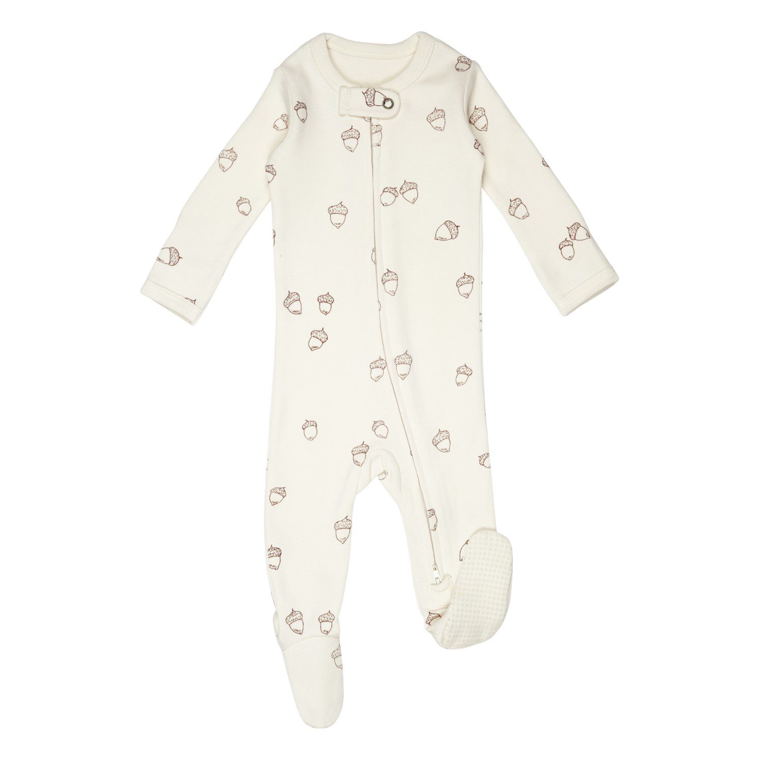 Zipper Footie | Buttercream Acorn
