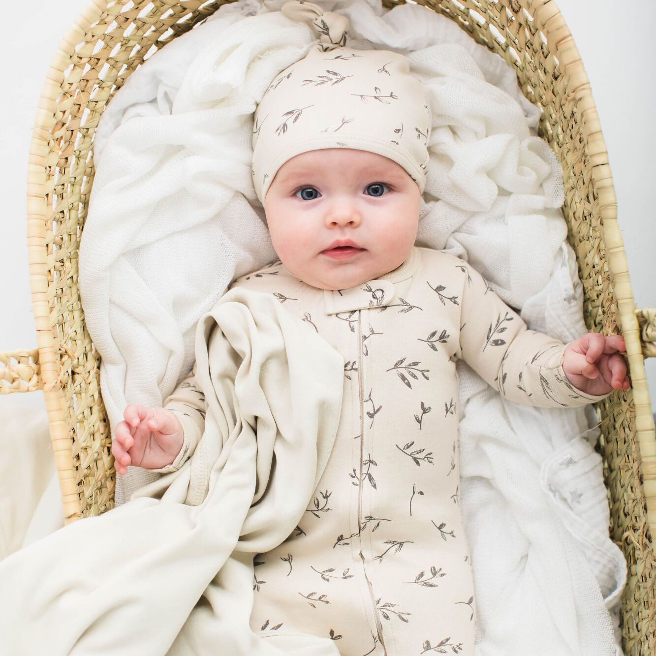 Zipper Footie | Stone Flower