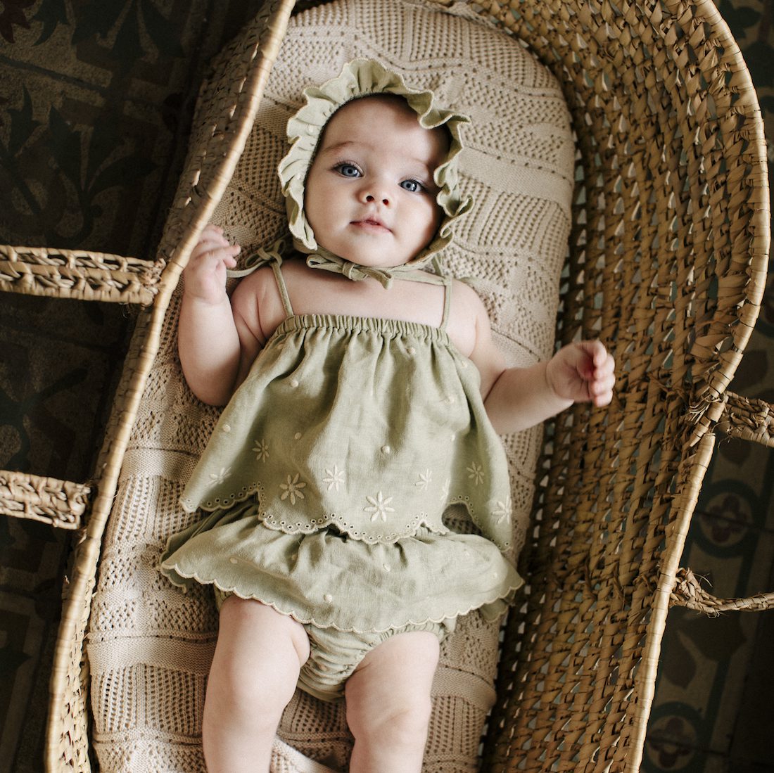 Olivia Baby Set | Natural Green