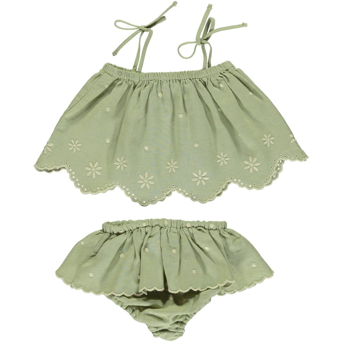 Olivia Baby Set | Natural Green