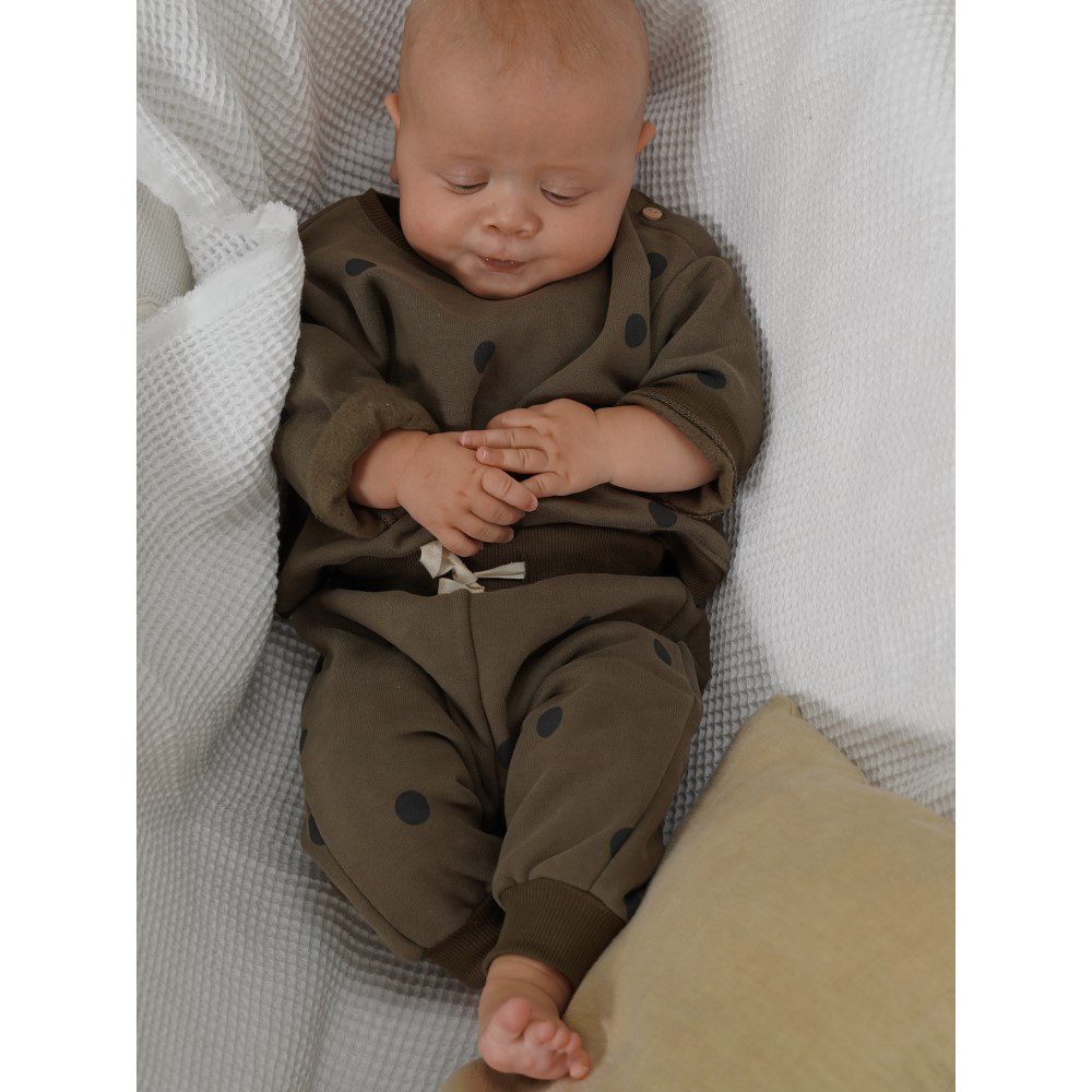 Olive Dots Sweatshirt & Sweatpants