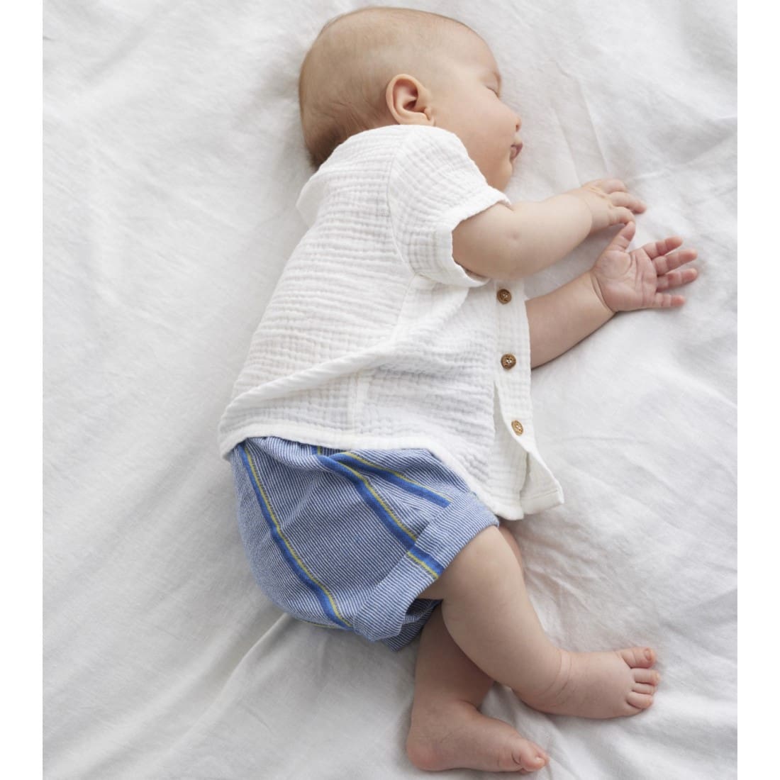 Pablo Soft Gauze Shirt & Neo Denim Stripe Shorts