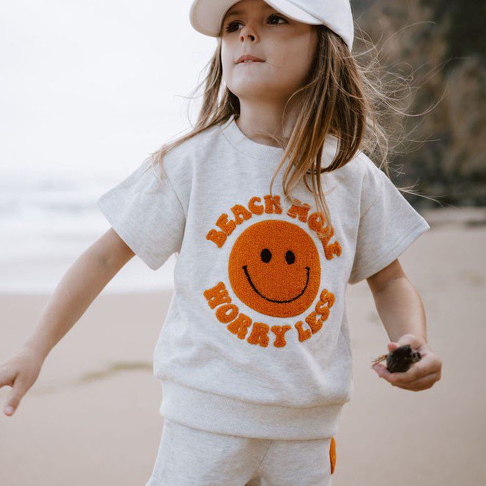 Patch Sweatshirt Set | Beach More, Worry Less