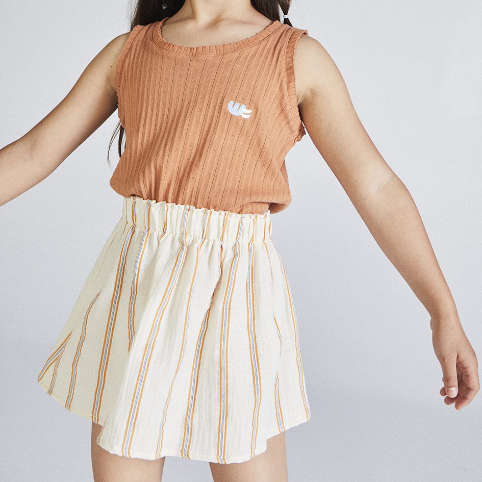 Gaviota Clay T-Shirt & Petxina Raw Stripes Skirt