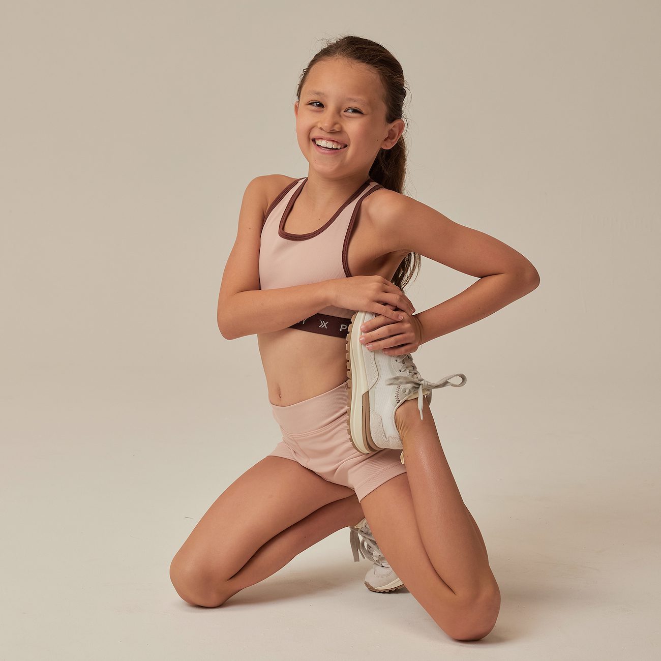 PLAY Sports Bra & Shortie Short | Blush Ribbed