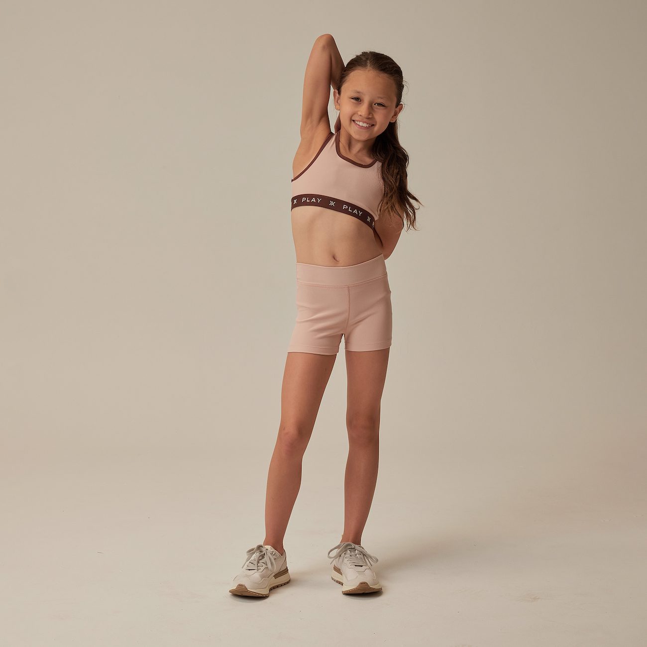 PLAY Sports Bra & Shortie Short | Blush Ribbed