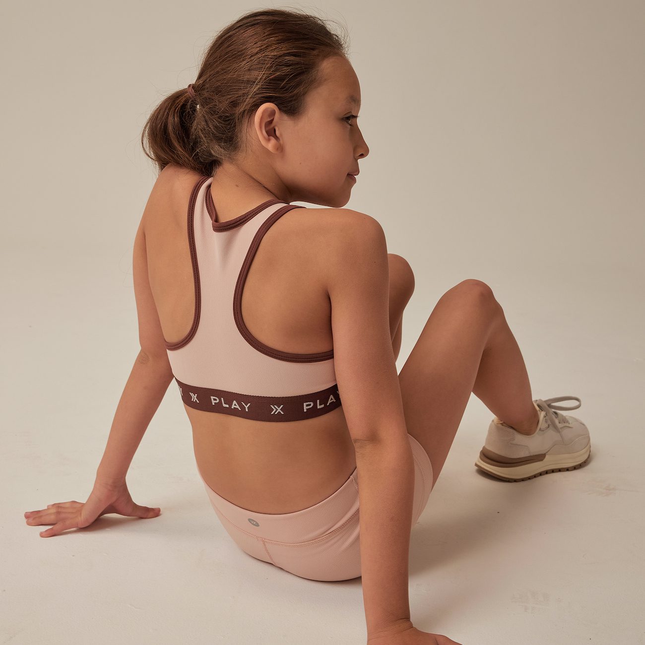 PLAY Sports Bra & Shortie Short | Blush Ribbed