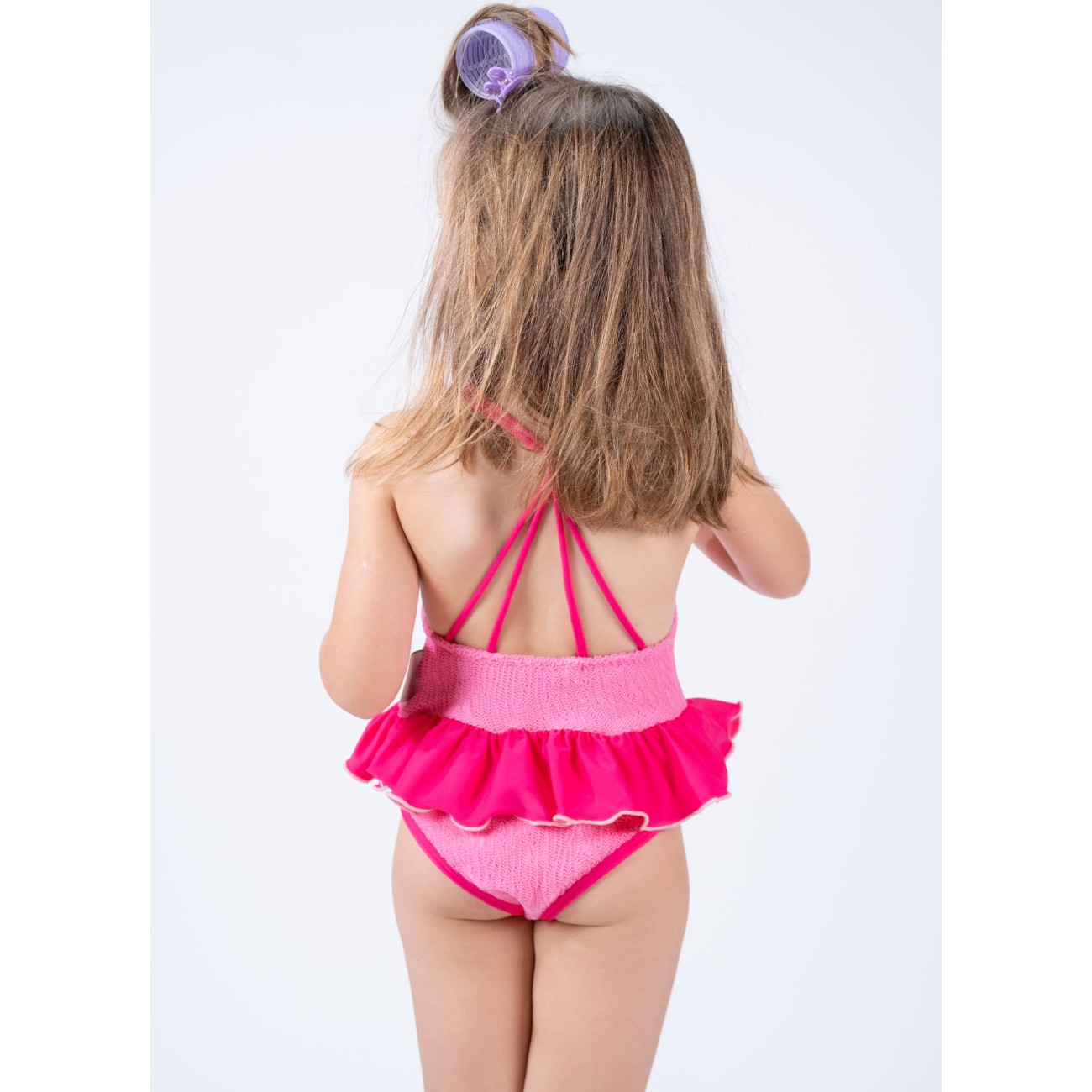 Pink Waves Textured Swimsuit