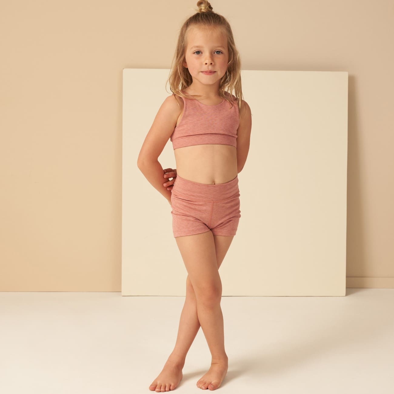 Longline Bra & Shortie Short | Heathered Lipstick