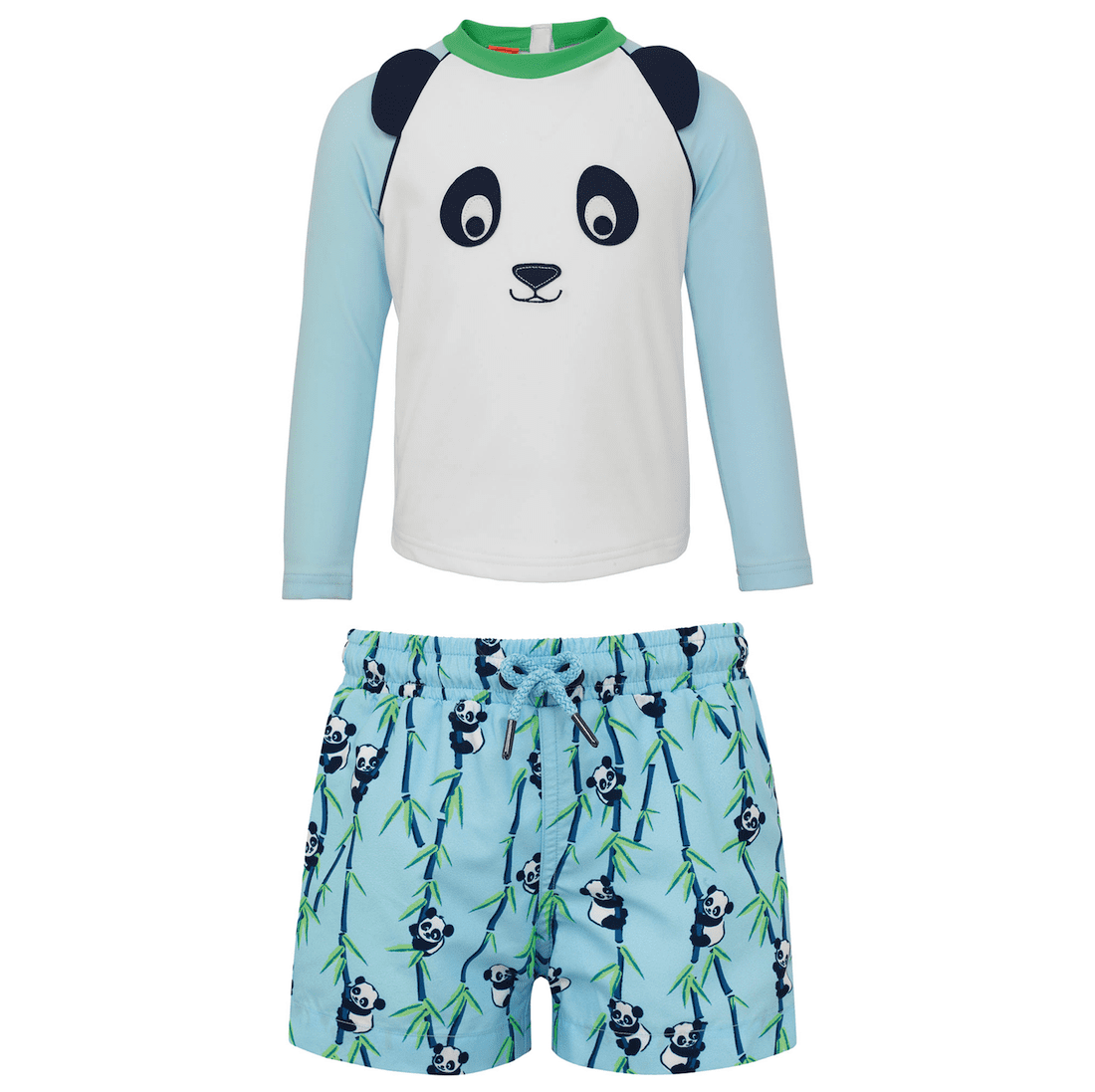 Panda Swim Shorts & Rash Vest