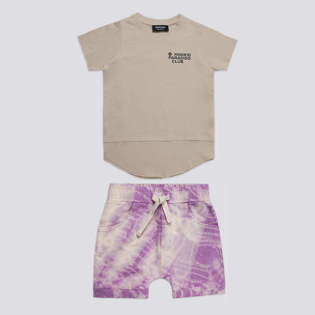 Paradiso Cream T-Shirt & Tie Dye Shorts