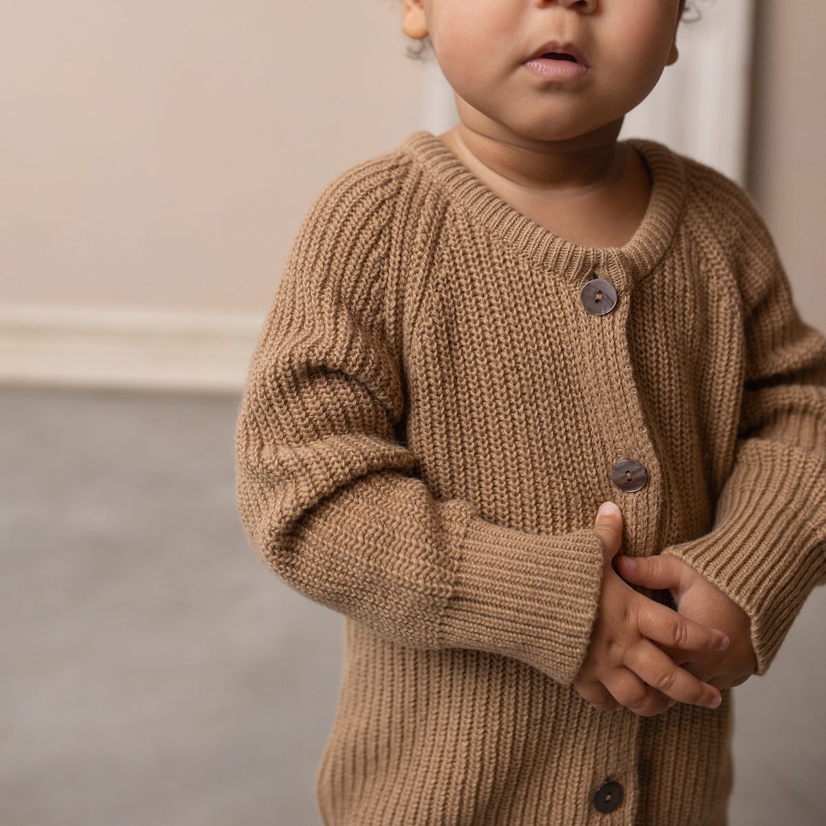 Biscuit Cashmere Blend Baby Cardigan