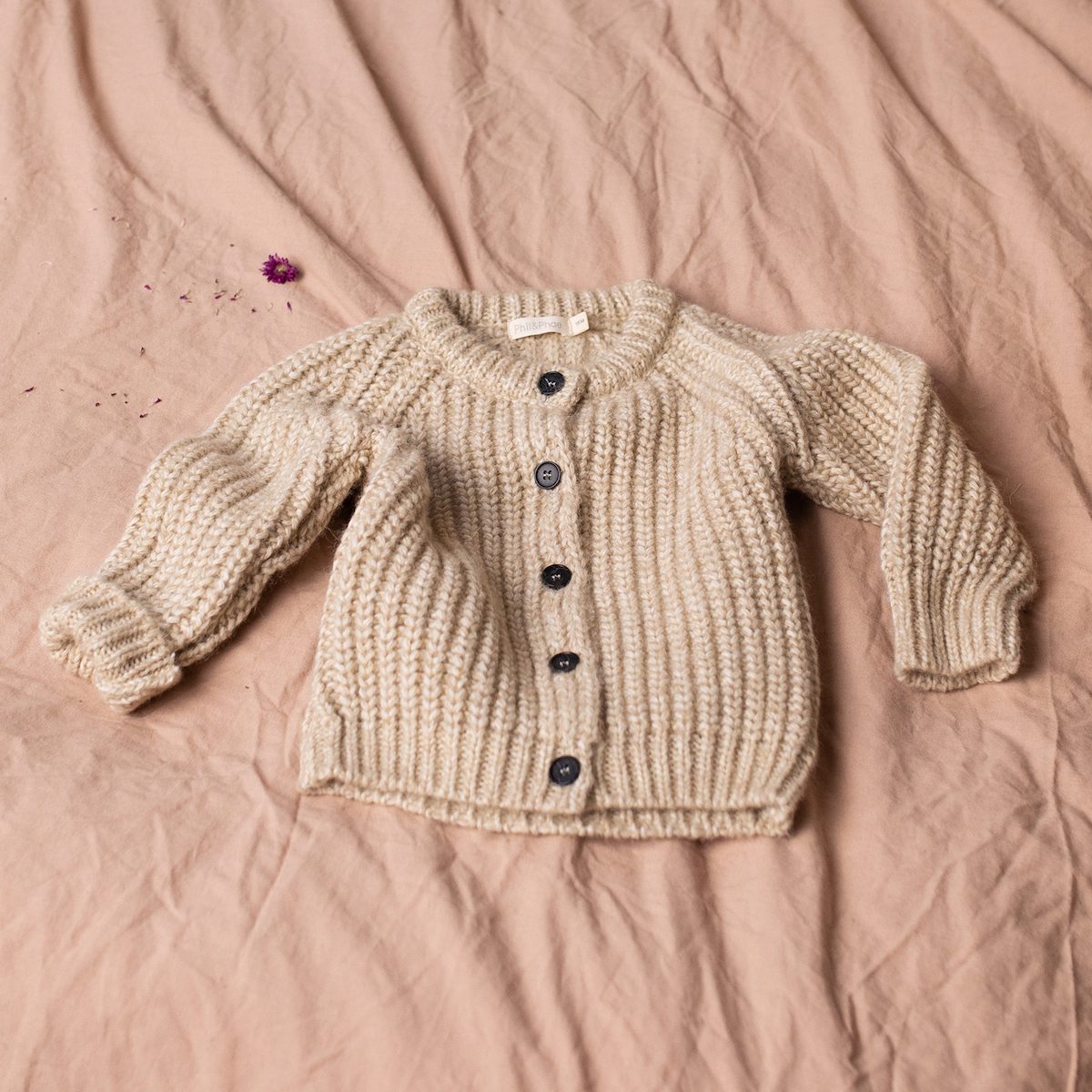 Biscuit Cashmere Blend Baby Cardigan